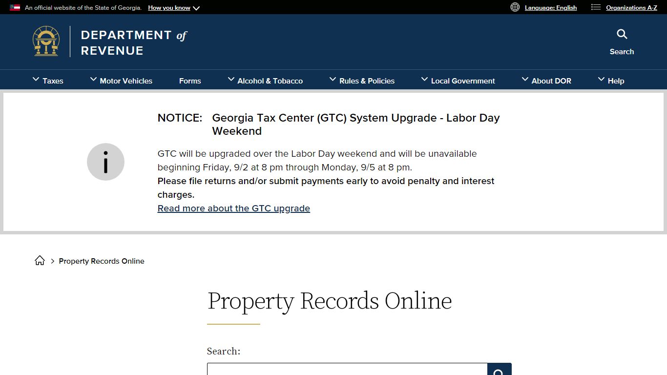 Property Records Online | Georgia Department of Revenue